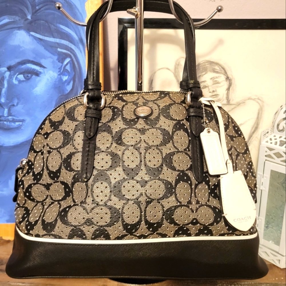 Coach Perforated Peyton Dome Shoulder Bag Gently Used